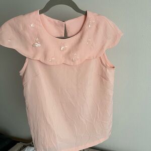 Fun Soft Pink Swan Women's Top with Shoulder Shawl Cover